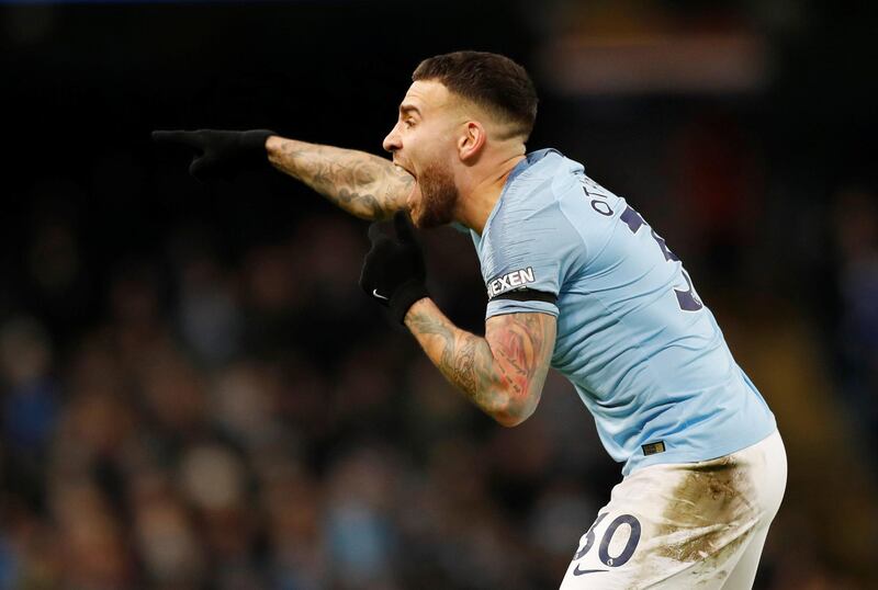 Manchester City's Nicolas Otamendi reacts. Action Images via Reuters