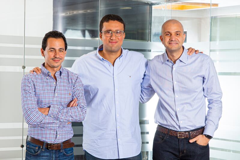 Sherief El-Feky, Karim Khashaba and Yasser AbdelGawad, co-founders of Yodawy. Photo: Yodawy