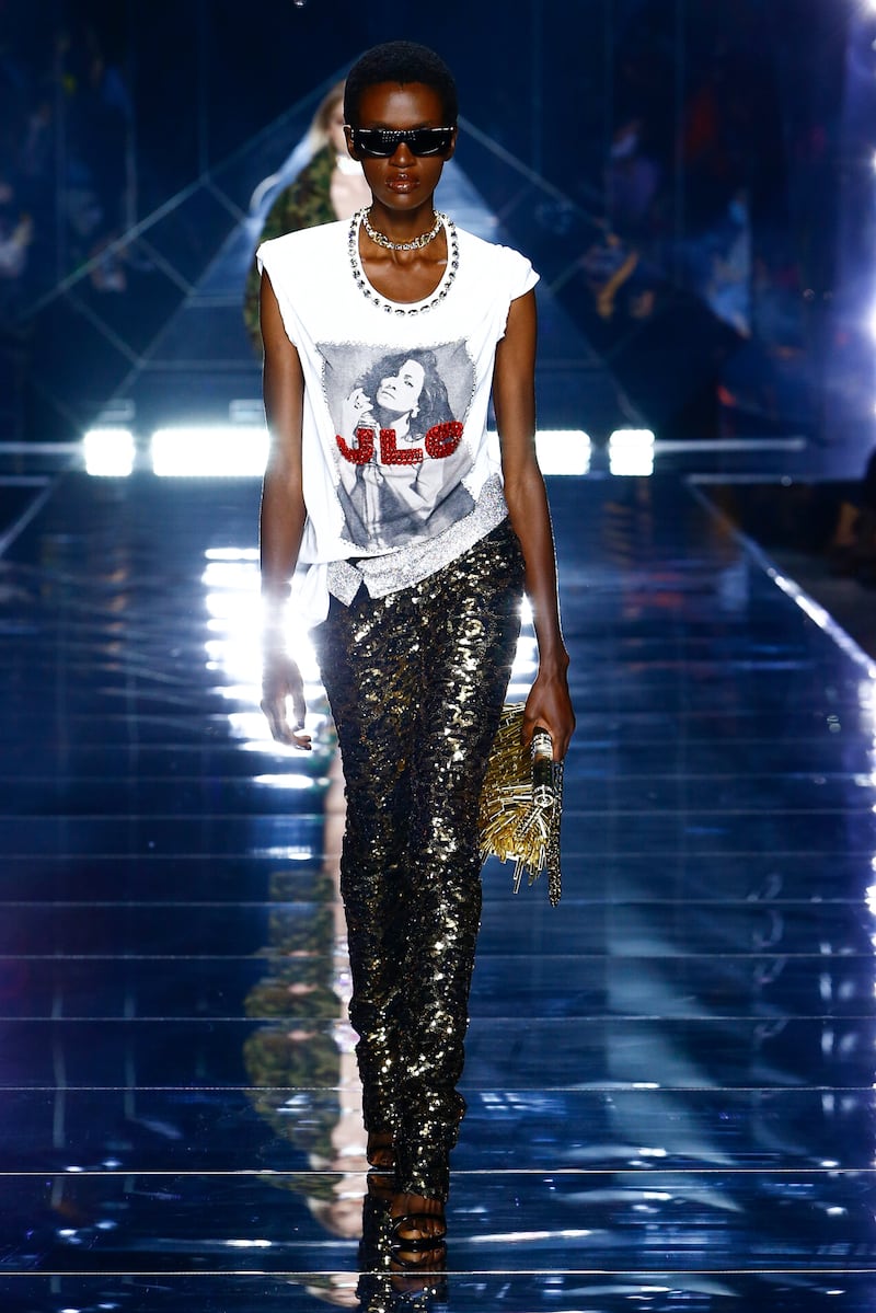 Dolce & Gabbana's bedazzling collection delivered some much needed glamour. Photo: Dolce & Gabbana