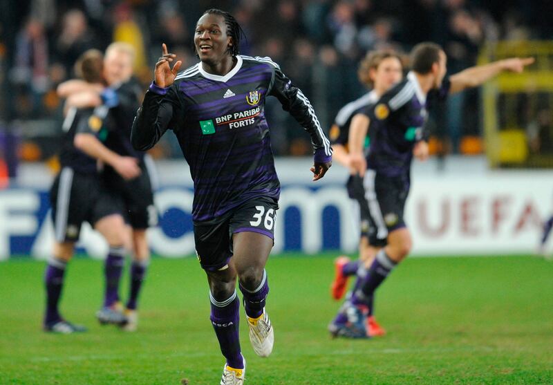  Anderlecht's Romelu Lukaku celebrates after scoring against Athletic Bilbao during the Europa League match in 2010. AFP