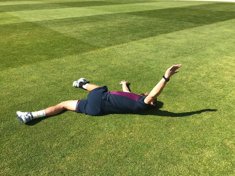 Chris Woakes, one of 18 bowlers selected by the England and Wales Cricket Board to begin individual sessions this week, training at Edgbaston on Thursday. PA