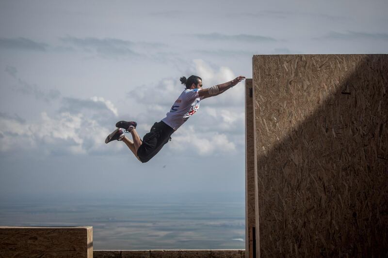 A competitor takes part in the Speed category  during the second round of the World Parkour Championships in Mardin, Turkey. Chris McGrath / Getty Images