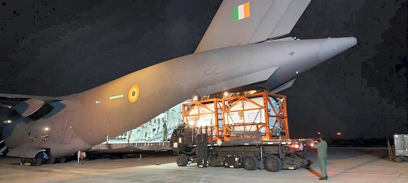 IAF C-17 airlifted 6 Cryogenic oxygen containers from Dubai Airports & landed at the Panagarh Air Base this evening. Within the country, Oxygen containers were airlifted from Jaipur to Jamnagar Air base. Indian Air Force twitter