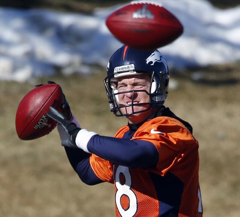 Peyton Manning is not entertaining any ideas that he is juggling a decision to retire after the Super Bowl. Ed Andrieski / AP Photo