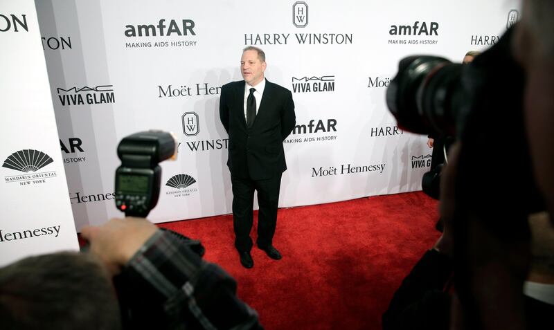 epa06254019 (FILE) - US film producer Harvey Weinstein attends the 2016 amfAR New York Gala at Cipriani Wall Street in New York, New York USA, 10 February 2016 (reissued 09 October 2017). According to media reports on 09 October 2017, Hollywood producer Harvey Weinstein was fired from The Weinstein Company, which he co-founded, after additional information surfaced concerning his conduct amid accusations of decades of sexual harassment.  EPA/ANDREW GOMBERT / POOL