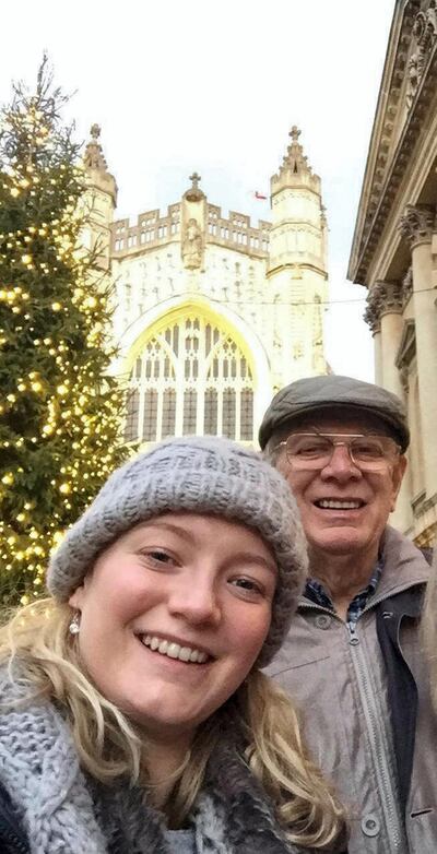 Charlotte Taylor with her grandfather David Taylor. Barts Health NHS