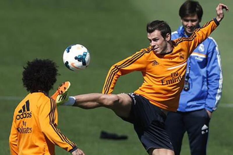 Gareth Bale, centre, has been slow to progress at Real Madrid, but he is getting to his best over time. Javier Lizon / EPA
