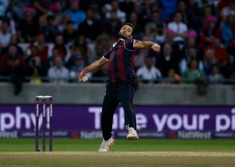 BIRMINGHAM, ENGLAND - AUGUST 29:  Shahid Afridi of Northamptonshire bowls during the NatWest T20 Blast Final between Lancashire Lightning and Northamptonshire Steelbacks at Edgbaston on August 29, 2015 in Birmingham, England.  (Photo by Getty Images)