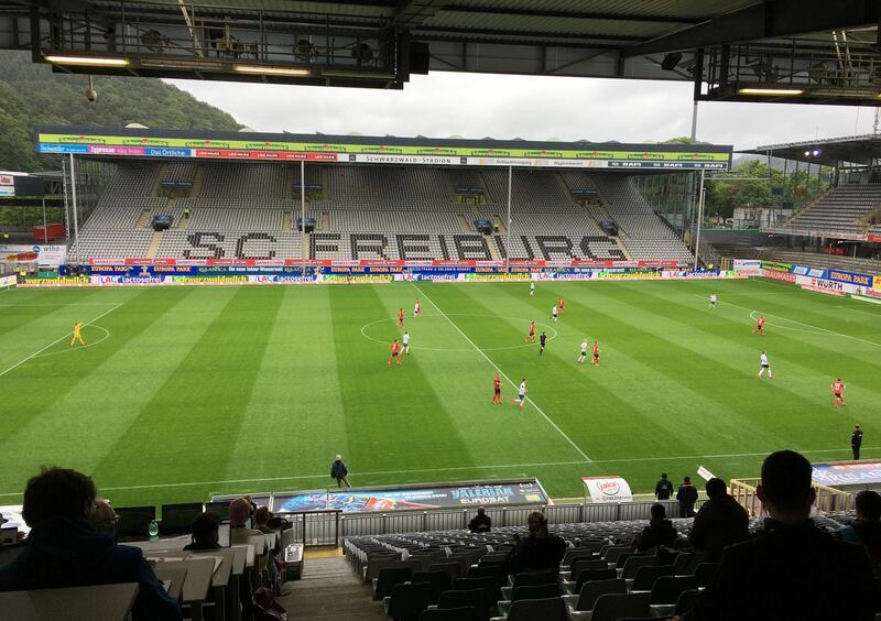 General view inside the stadium during the match between Freiburg and Bremen. Reuters