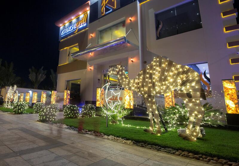 DUBAI, UNITED ARAB EMIRATES - Ramadan decorations outside a restaurant in Jumeirah Road.  Ruel Pableo for The National