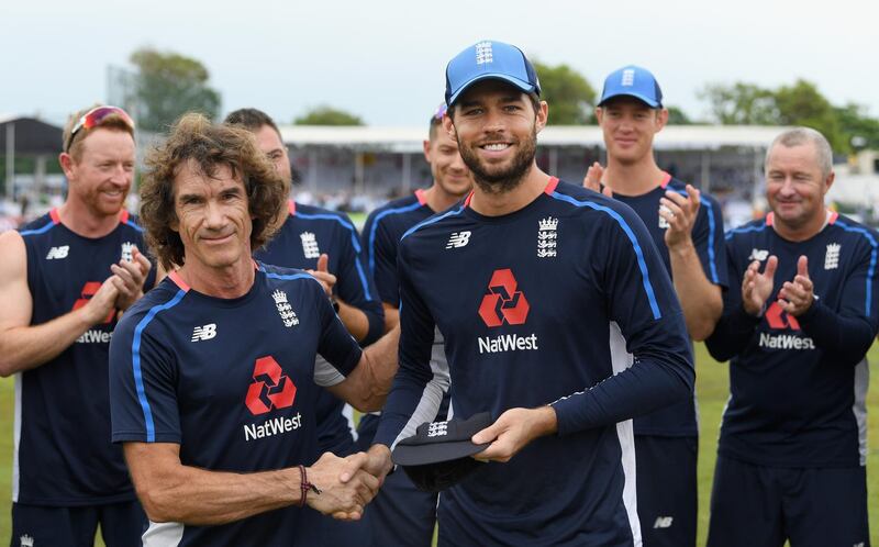 Ben Foakes receives his cap off Bruce French before day one of the First Test match between Sri Lanka and England at Galle International Stadium. Getty Images