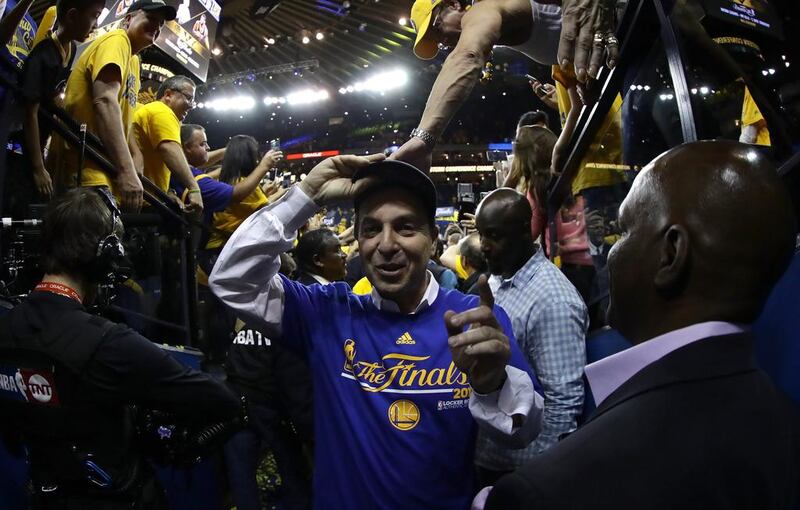 Golden State Warriors owner Joe Lacob leaves the court after they beat the Oklahoma City Thunder in Game Seven of the Western Conference Finals during the 2016 NBA Playoffs at ORACLE Arena on May 30, 2016 in Oakland, California. Ezra Shaw/Getty Images/AFP