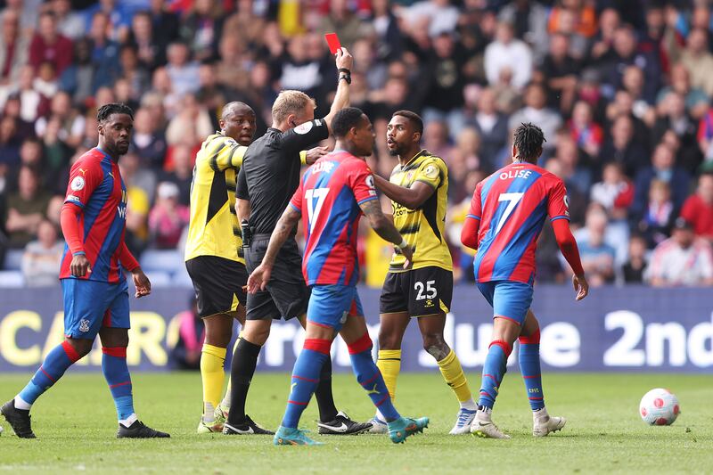 Emmanuel Dennis – 4. Watford’s top goalscorer was unable to do anything with the 73 minutes he had on the pitch and he was sacrificed as a result of Kamara’s sending off. Getty