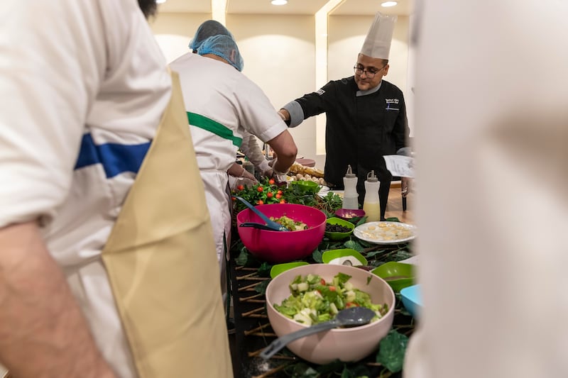 A chef at Dubai Central Jail puts the prisoners through their paces at the cookery class. All photos: Antonie Robertson / The National