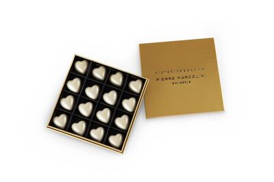 Heart-shaped chocolates by Pierre Marcolini x Victoria Beckham
