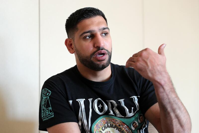 DUBAI, UNITED ARAB EMIRATES , December 28 – 2020 :- Amir Khan, British professional boxer during the interview at the Fairmont The Palm hotel on Palm Jumeirah in Dubai. ( Pawan Singh / The National ) For News/Online/Instagram. Story by Kelly