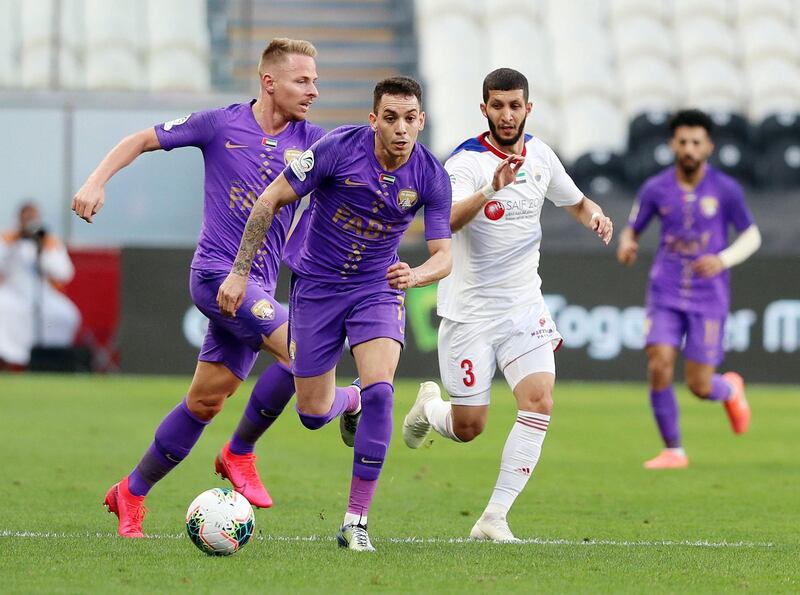 Abu Dhabi, United Arab Emirates - Reporter: John McAuley: Caio of Al Ain gets ahead of his markers in the game between Sharjah and Al Ain in the PresidentÕs Cup semi-final. Tuesday, March 10th, 2020. Mohamed bin Zayed Stadium, Abu Dhabi. Chris Whiteoak / The National