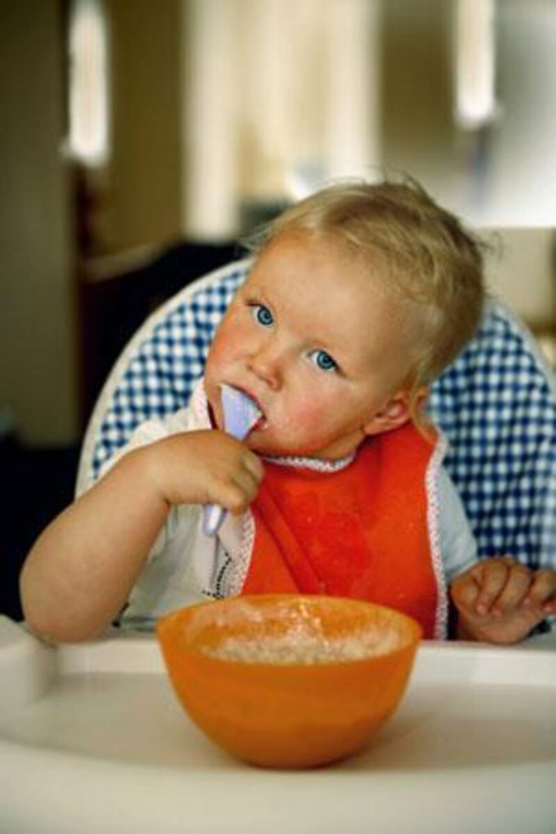 Mealtimes aren't so tidy when infants start feeding themselves.