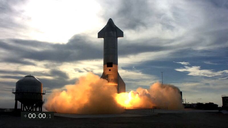 The SN10 lifts off. AFP