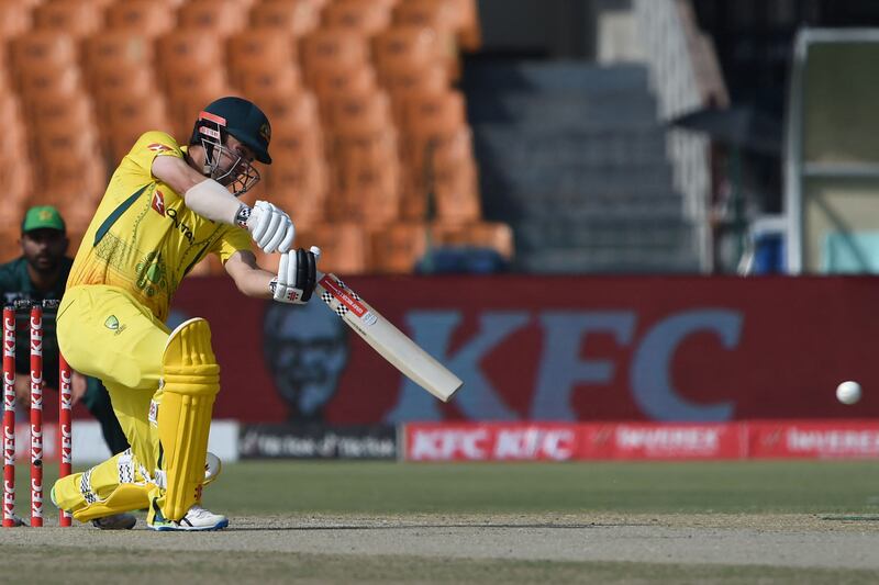 Australia's Travis Head drives in the ODI against Pakistan. AFP