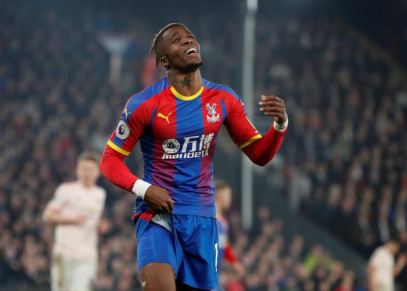 It was a frustrating night for Crystal Palace and former United forward Wilfried Zaha. Action Images via Reuters