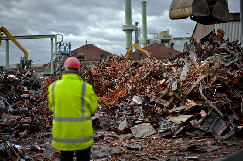 Scrap copper sits in a heap ahead of recycling at a metal refinery. Descycle says its technology could revolutionise the metals industry, Getty Images