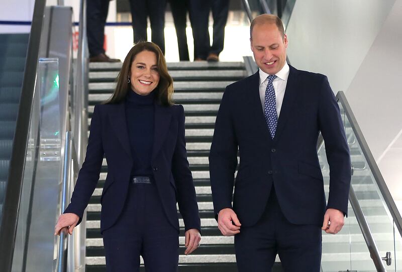 Prince William and Kate, Princess of Wales, arrive at Boston Logan International Airport in Boston. AFP