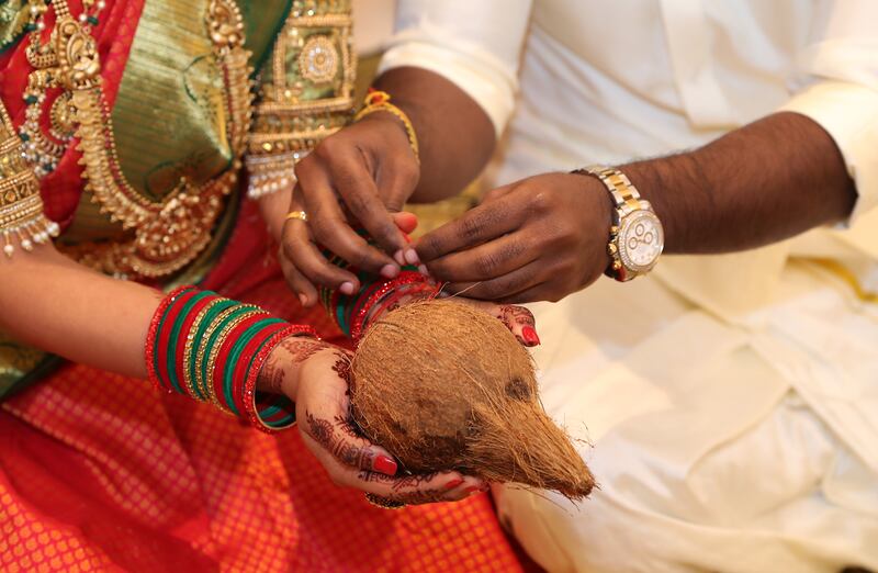 The South Indian Tamil marriage ceremony was among 18 weddings held at the temple since January this year