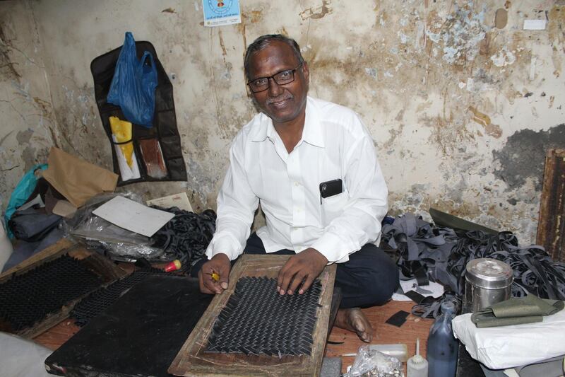 Sahdev Netke creates items for Chamar Studio from a workshop in the Dharavi slum. Photo: Priti Salian