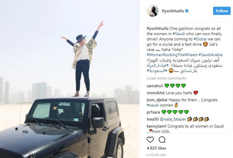 YouTube personality and blogger Haifa Beseisso, shared a message of support on Wednesday. flywithhaifa Instagram