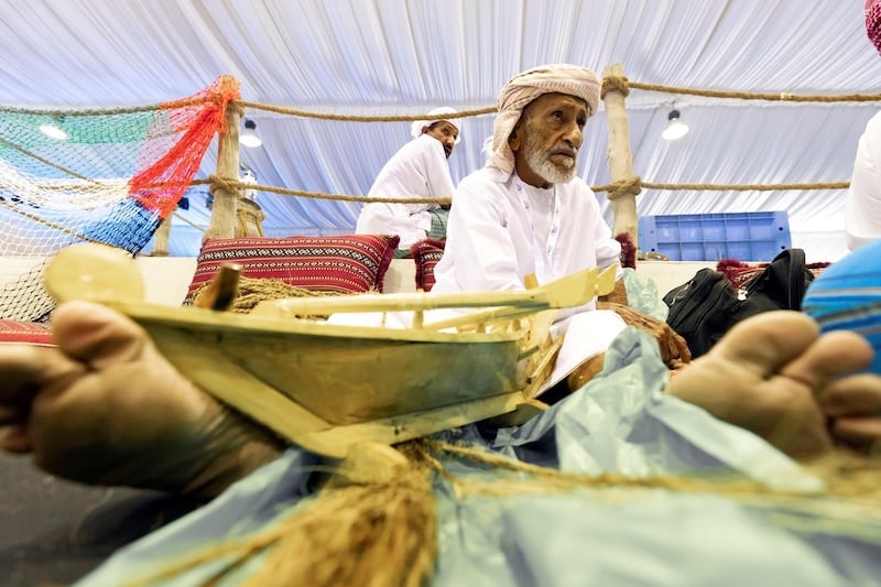 Dibba, United Arab Emirates - June 26, 2019: Sulaiman Abdullah Mohammed Al Dhuhoori. Al Hosn fish salting festival. Wednesday the 26th of June 2019. Dibba. Chris Whiteoak / The National