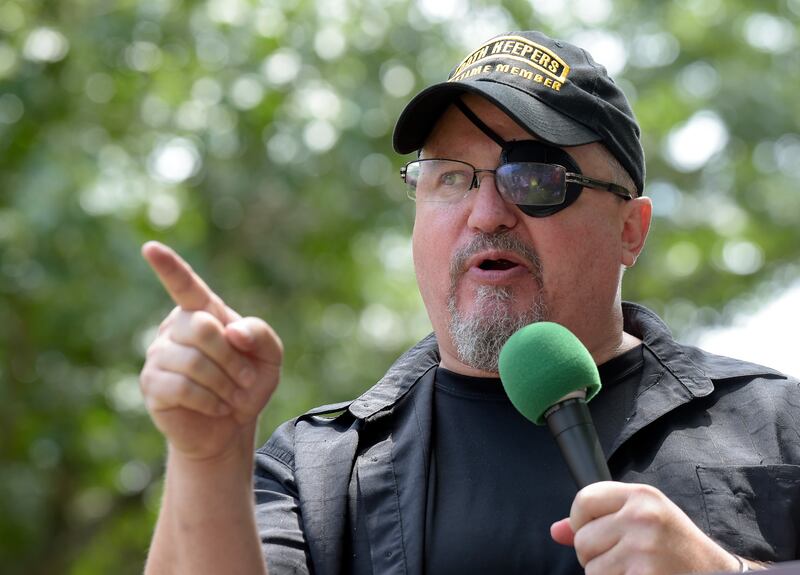 A Texas judge ruled that Stewart Rhodes, founder of the citizen militia group known as the Oath Keepers, will remain in jail until his trial for sedition. AP