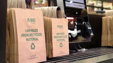 Single-use paper and biodegradable bags are included in the ban. Chris Whiteoak / The National