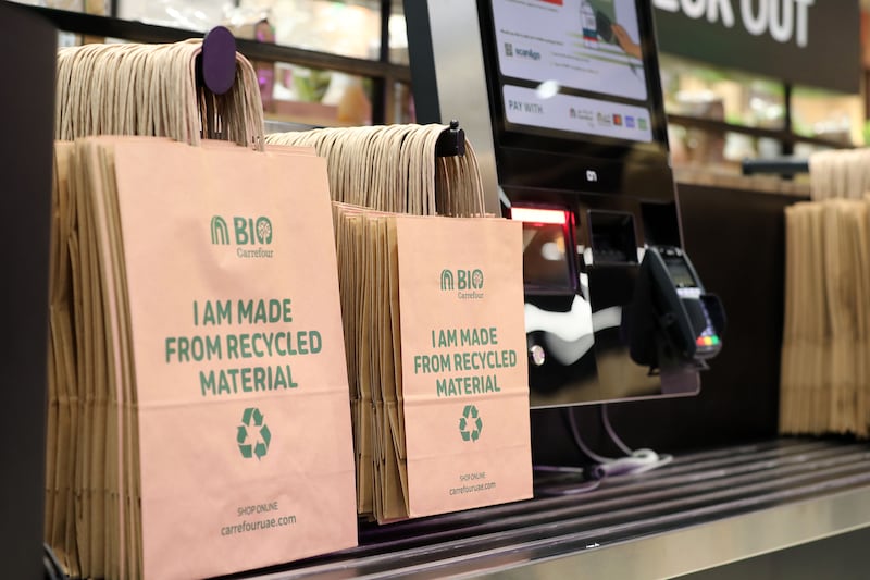 Single-use paper and biodegradable bags are included in the ban. Chris Whiteoak / The National