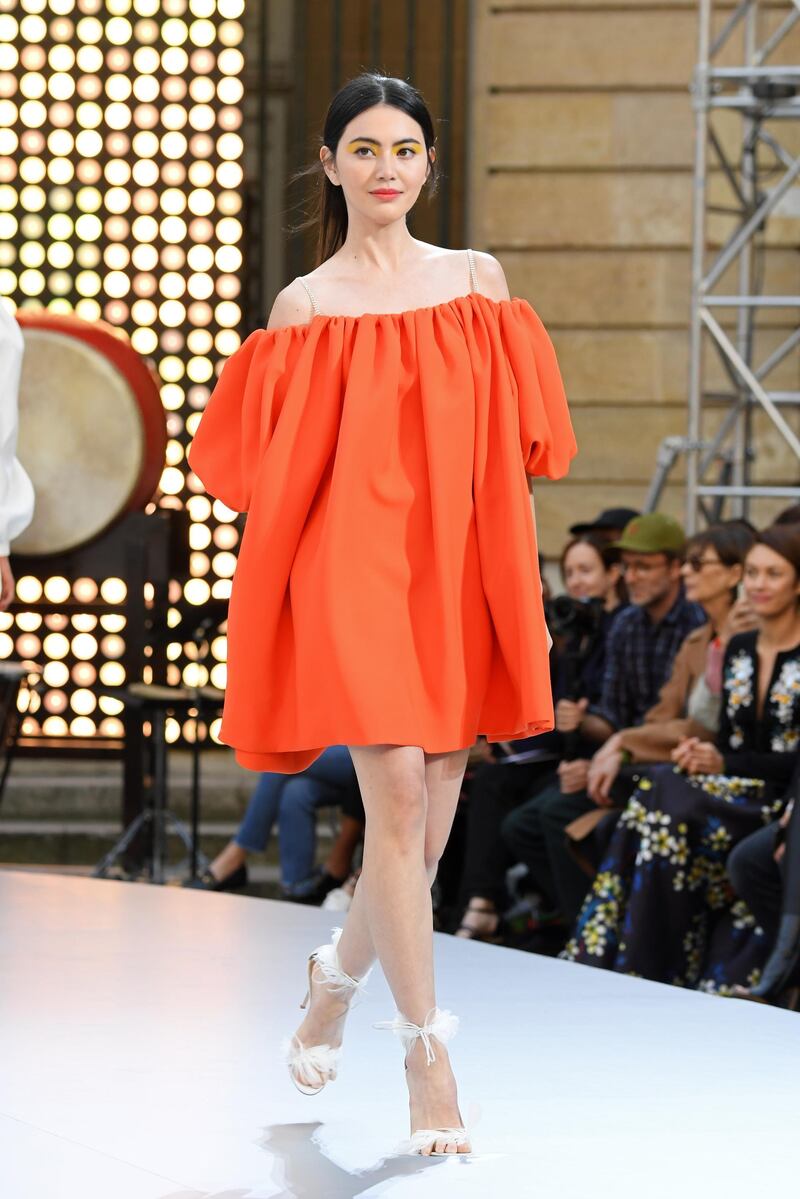 Davika Hoorne walks the runway during the L'Oreal Paris show as part of Paris Fashion Week on September 28, 2019. Getty Images