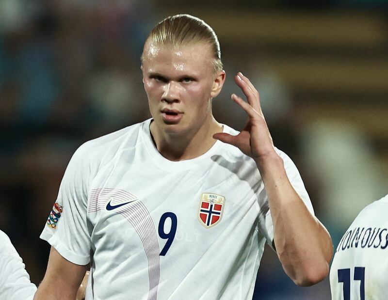 Norway's Erling Haaland celebrates scoring against Serbia in their Uefa Nations League match at the Rajko Mitic Stadium, Belgrade, Serbia. Norway won the match 1-0. Reuters