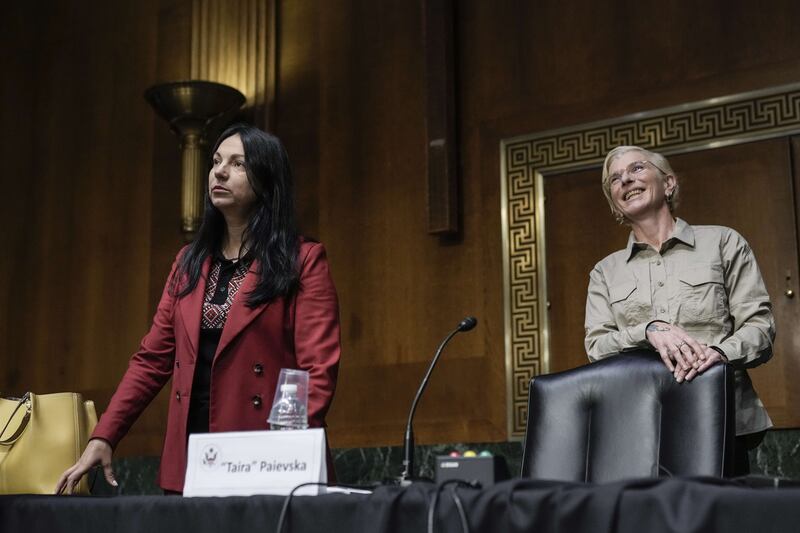 The witnesses discussed Russian war crimes and atrocities committed in Ukraine since the start of the war. Getty / AFP