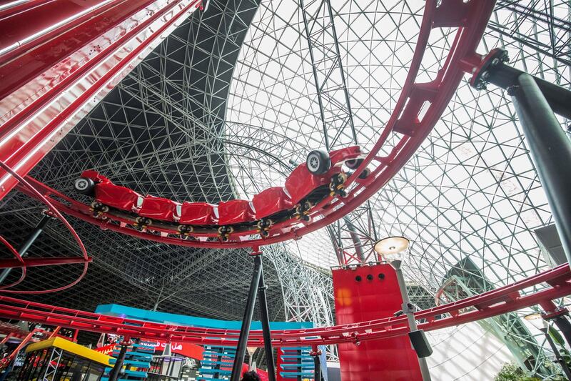 Abu Dhabi, United Arab Emirates- Formula Rossa at the Ferrari World Abu Dhabi's Family Zone.  Leslie Pableo for The National