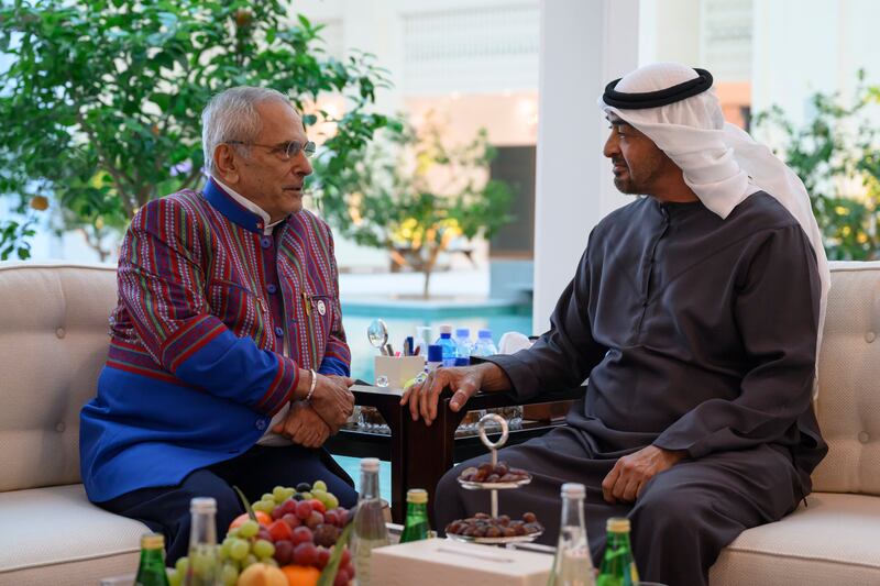 President Sheikh Mohamed speaks with Mr Ramos-Horta