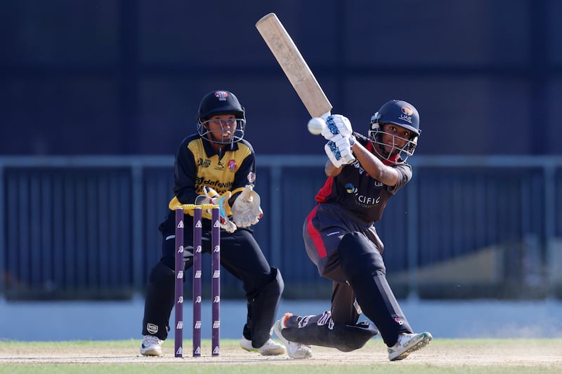 Theertha Satish guided UAE to victory during the Women’s T20 Asia Cup match against Malaysia in Sylhet, Bangladesh, on Wednesday, October 5, 2022. All photos by Asian Cricket Council
