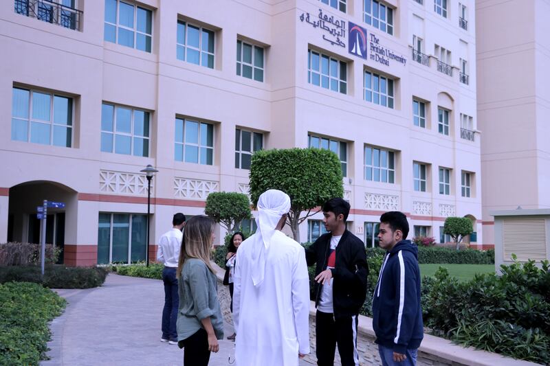 Students at the British University in Dubai.