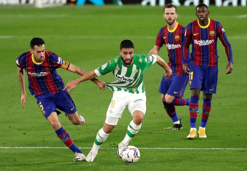 Sergio Busquets 7. Tried to cover for out of position Mingueza for Betis’ opening goal. Out jumped by Victor Ruiz (who’d scored an own goal) for Betis’ 74th minute equaliser, but so much of Barça’s play still goes through the 32-year-old. EPA