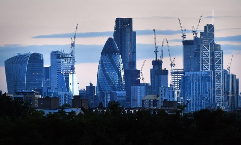 epa06129932 A photograph released 07 August 2017 shows the UK's financial heart, the City of London in London, Britain, 06 July 2017. Reports state the future of London as the world's financial hub may be in jeopardy after Brexit as a number of leading international financial institutions and banks have already announced they will move their operational headquarters to continental EU countries. Among the competing cities hoping to benefit from the re-location of banks are Frankfurt, Amsterdam, Dublin and Paris, all cities located in a EU member country.  EPA/ANDY RAIN