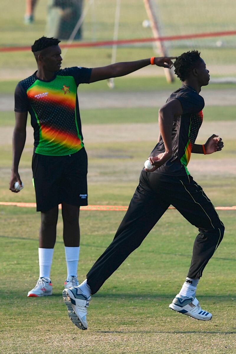 Zimbabwe train for the first T20 in Rawalpindi. AFP