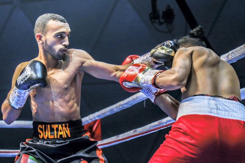 Emirati boxer Sultan Al Nuaimi will be competing at the Rotunda Rumble 3 at Caesars Palace Bluewaters in Dubai. Courtesy MTK Global