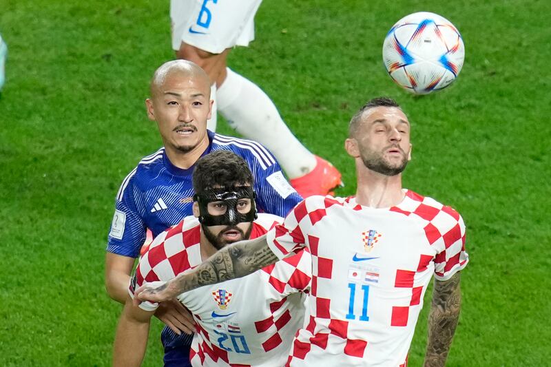 Japan's Daizen Maeda has been a nuisance for Croatia in the first half. AP