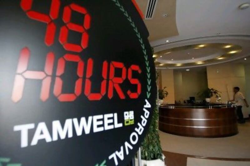 Tamweel, the mortgage finance company, was down 0.8 per cent to 70 fils a share yesterday. Jumana El Heloueh / Reuters