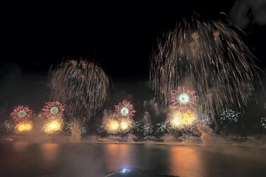 Ras Al Khaimah, United Arab Emirates - Reporter: N/A: Ras Al Khaimah puts on a record-breaking fireworks display on New Year's Eve. Tuesday, December 31st, 2019. Al Hamra, Ras Al Khaimah. Chris Whiteoak / The National