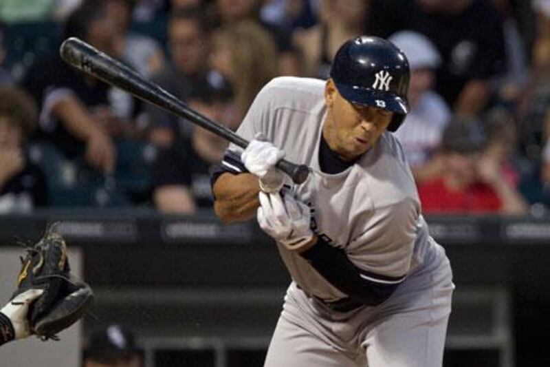 There were cheers when Alex Rodriguez got hit by a baseball in Chicago.