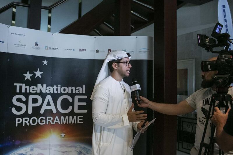Mohammed Al Otaiba, Editor-in-Chief of The National, at the launch of The National Space Programme in Abu Dhabi. Philip Cheung for The National